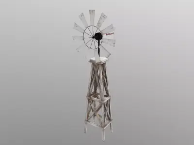 Windmill Low-poly 3D model get