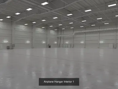 Collection - 8 Airplane Hangar Interiors 3D Model Pack