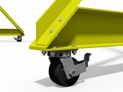 Life like full size model of a moveable factory gantry crane 3D model