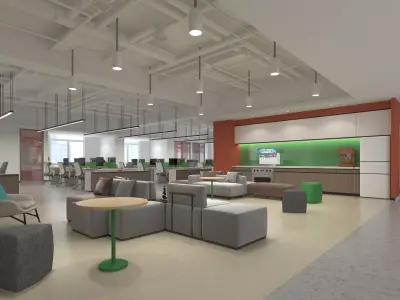 Office interior design 3D model