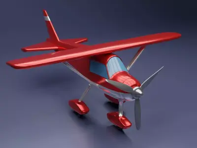 Toon Cessna Caravan Airplane Low-poly 3D model