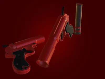 Flare Gun Low-poly 3D model buy