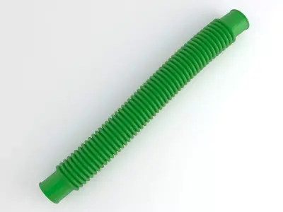 Hog Oval Corrugated Hose 01 Green 3D model
