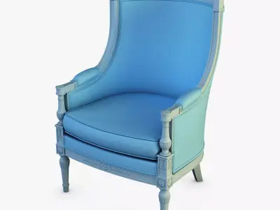 19th Century french bergere armchair 3D model
