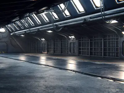 Hangar 08 PBR Low-poly 3D model