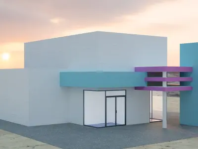 San Juan Modern House 3 Free low-poly 3D model