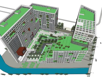 Sketchup Commercial Office Complex 213 3D model