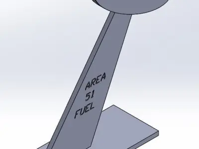 UFO Theme Gas Station Sign Area 51 3D print model