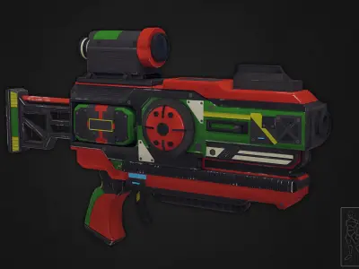 Gun MK-J0 Low-poly 3D model