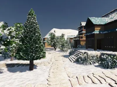 Winter Village 3D model get
