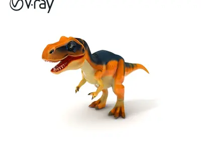 TRex Dinosaur Model Pack with Detailed Textures Low-poly 3D model