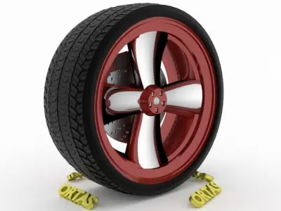ORTAS CAR WHEEL RIM 100 GAME READY WHEEL RIM TIRE 3D model
