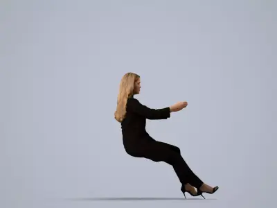 00122Kiera007 - Adult Caucasian woman commuting in business 3D model