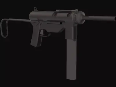 M3 Grease Gun Low Poly Low-poly 3D model