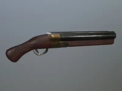 Shotgun - different styles Low-poly 3D model