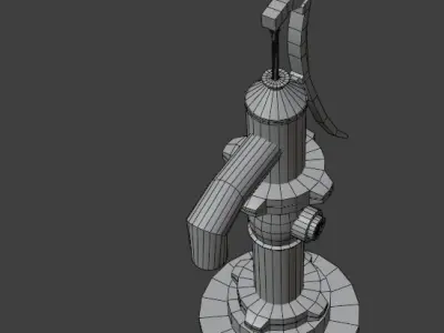 Water Hand Pump Lowpoly 3D Model Free Free low-poly 3D model
