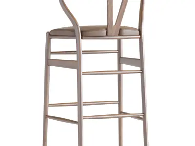 Wishbone Counter Stool 3D model