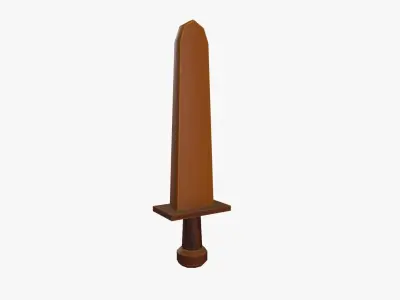 Cartoon Wooden Sword Low-poly 3D model