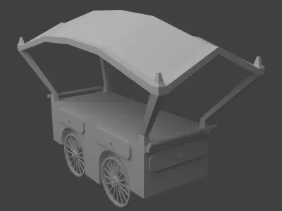 Peddler Carts Low-poly 3D model