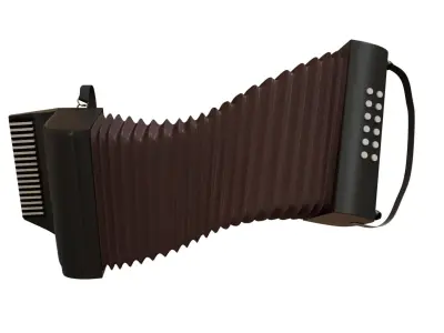 Accordion rigged Low-poly 3D model