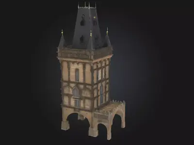 Gothic Tower Architecture  A Soaring Symbol of Dark Elegance 3D model