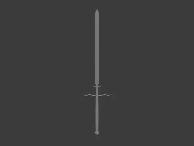 Zweihander sword Low-poly 3D model