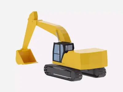 Excavator Construction 330 Simplified Low-poly 3D model