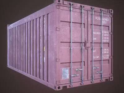 Container shipping Low-poly 3D model purchase