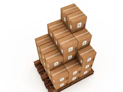 3D Warehouse Box Model 6 Low-poly 3D model