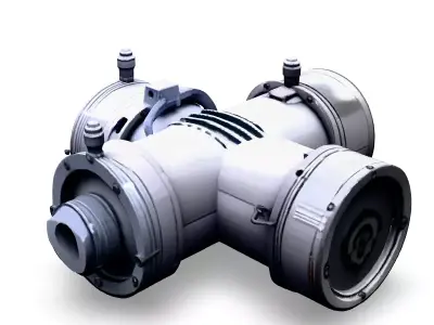 SciFi Industrial Engine Model Low-poly 3D model