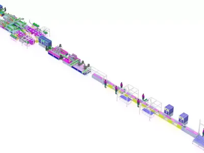 3D Model Design of Soft Pack Power Battery Assembly PACK Line 3D model