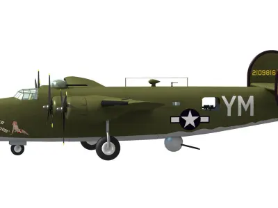 B-24J Liberator 3D model purchase