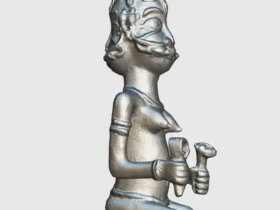 Double-faced Osun Altar Figurine Low-poly 3D model