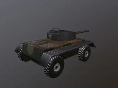 Wheeled Tank Low-poly 3D model