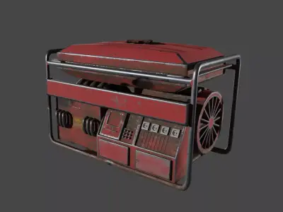 Diesel engine Low-poly 3D model