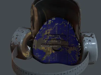 Gas mask helmet 3d model scifi Low-poly Low-poly 3D model Low-poly 3D model 8
