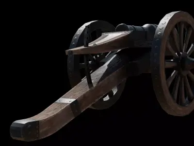 Historical Cannon  Game-Ready PBR 3D Model Low-poly 3D model