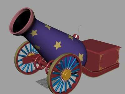 Cannon carouse toy decor 3D model