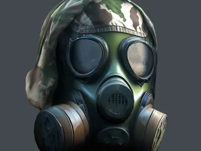 Gas mask helmet 3d model military combat Low-poly 3D model Low-poly 3D model 3