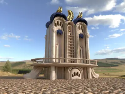 Sacred Serenity Temple Low-poly 3D model