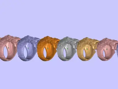 decorative skull ring 3d print ready model US 4 TO 13 sizes  3D print model