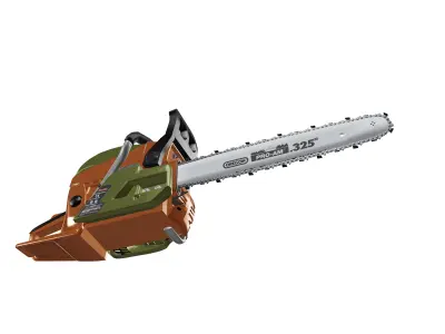 Chainsaw Low-poly 3D model 3