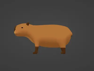 Capybara Cartoon Low-poly 3D Model Low-poly 3D model
