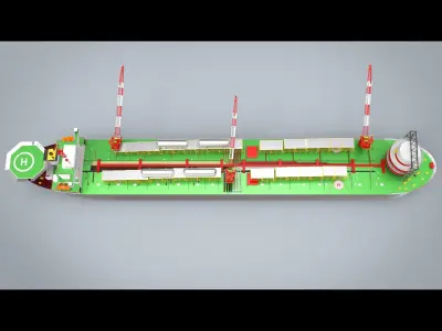 FPSO Vessel Low-poly 3D model