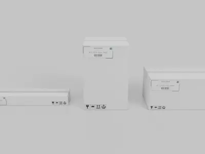 White Cardboard Box Retail Ready Trio – Rigged and Customizable 3D model