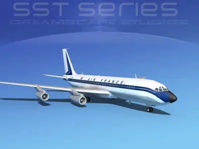 Boeing 707-320 SS Air France 3D model