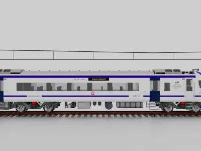 Train 18 Vande Bharat Express in Blue and White Livery 3D model