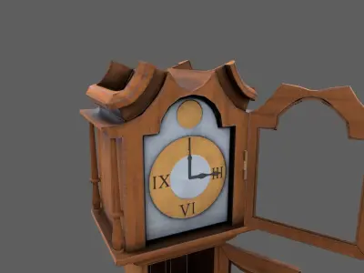 Standing clock Low-poly 3D model