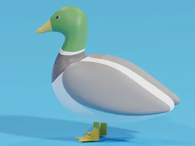 Cartoon Duck 3D model get