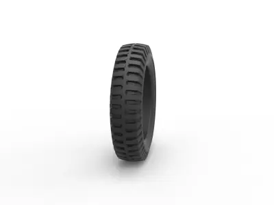 Military tire 2 Scale 1 to 10 3D print model